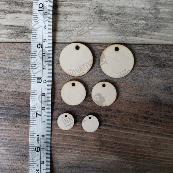 1 Holed Circle Earring Set Basswood