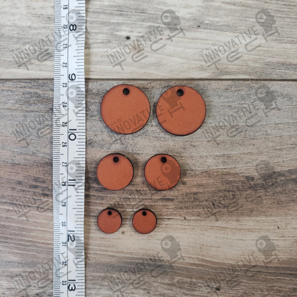 1 Holed Circle Earring Set Leather