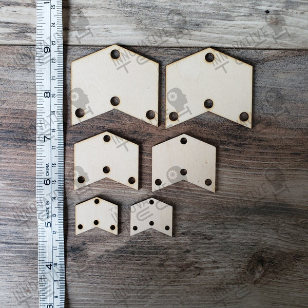 3 Hole Arrow Earring Basswood
