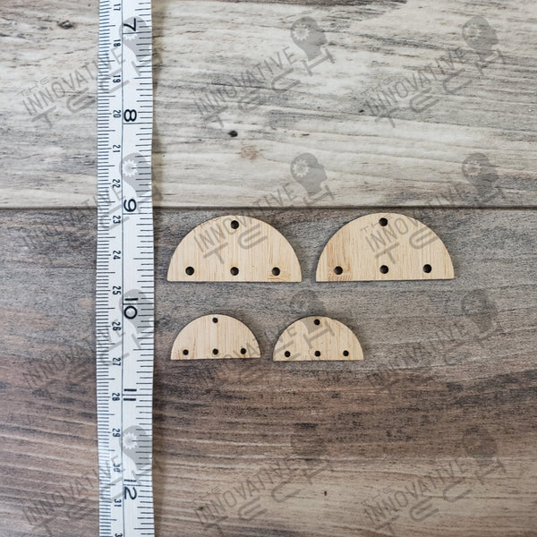 3 Hole Half Circle Earring Basswood