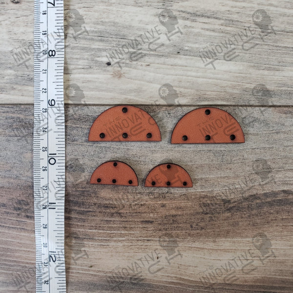 3 Hole Half Circle Earring Leather