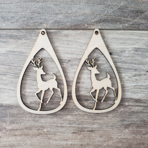 Christmas Earrings Teardrop Reindeer Looking At You