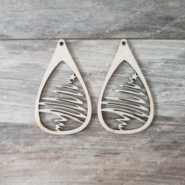 Christmas Earrings Teardrop Squiggle