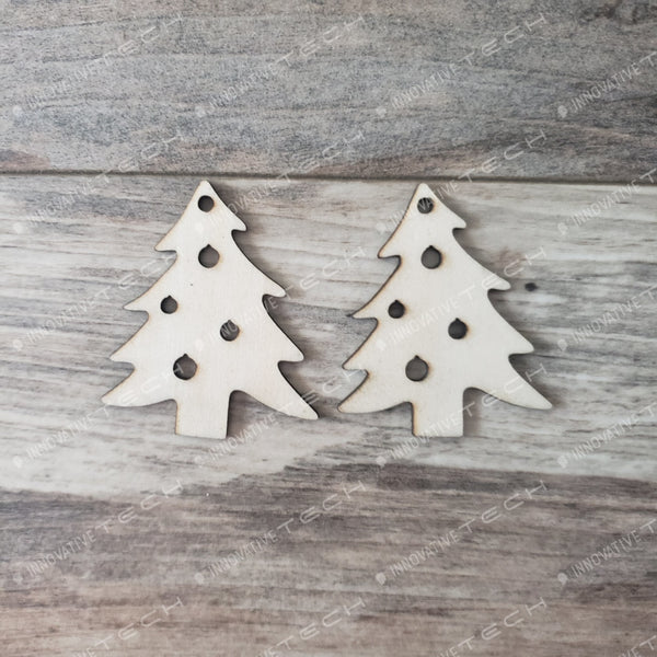 Christmas Earrings Trees With Balls Cut Out