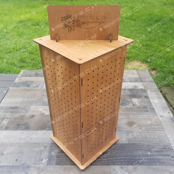 Small Portable Pegboard Display Stained