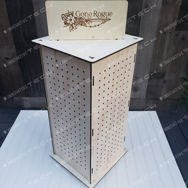 Small Portable Pegboard Display With Topper