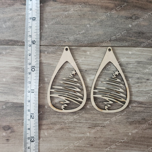 Tear Drop Christmas Scribble Earrings