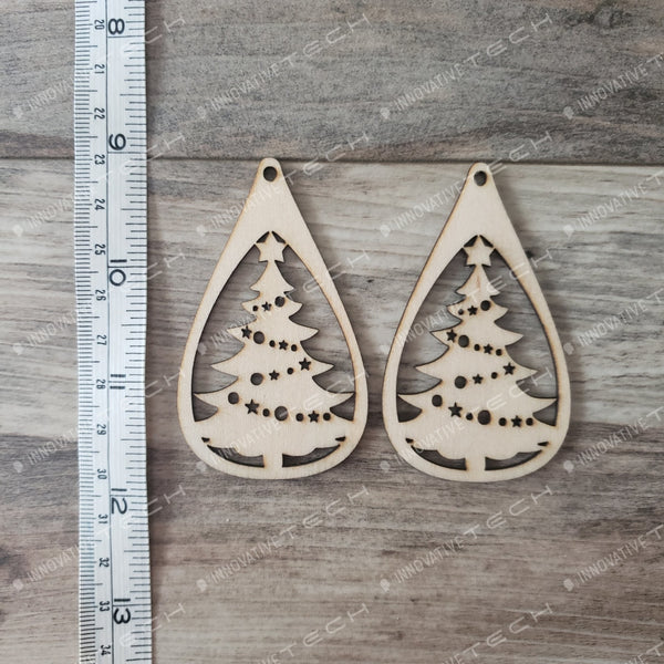 Tear Drop Christmas Tree With Garland Style Decorated Earrings