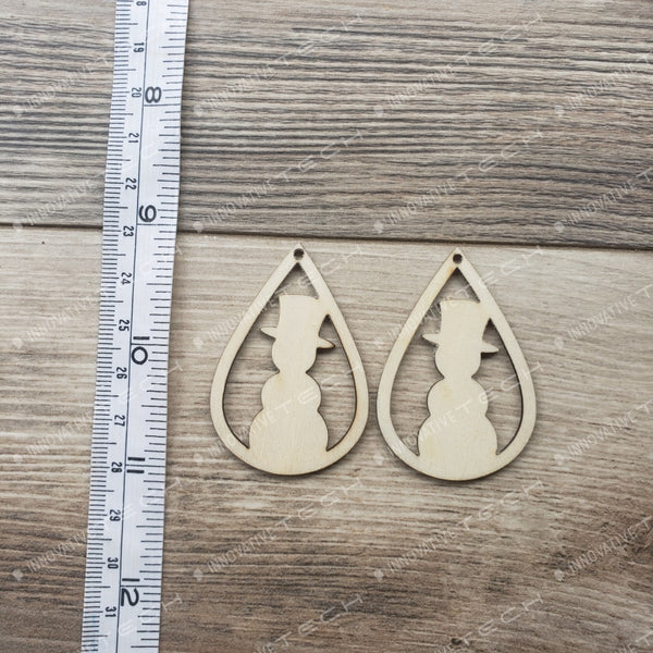 Tear Drop Snowman Earrings