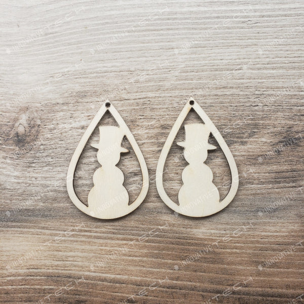 Tear Drop Snowman Earrings