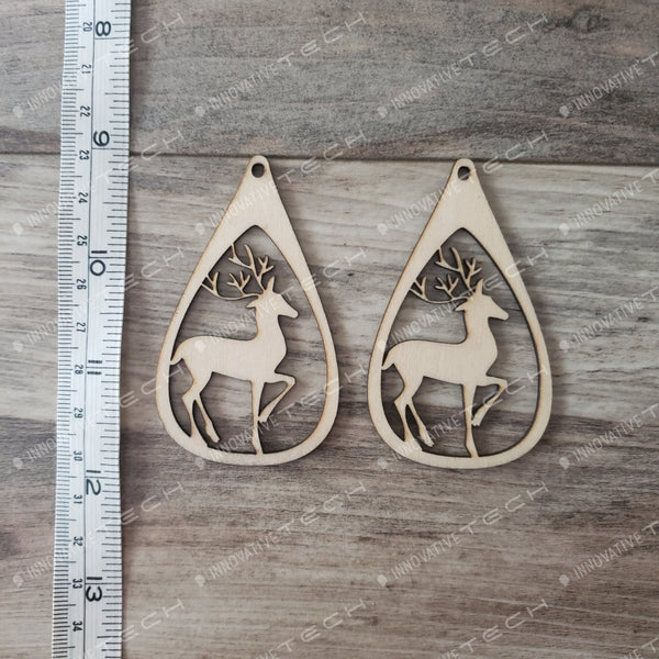 Tear Drop Standing Reindeer Earrings
