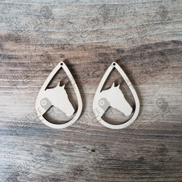 Teardrop Horsehead Earrings