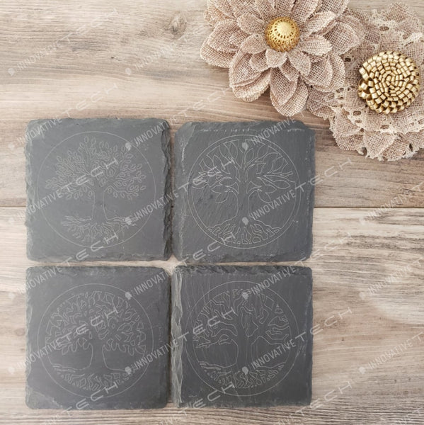 Tree Of Life Coasters In Leather Cork Or Slate