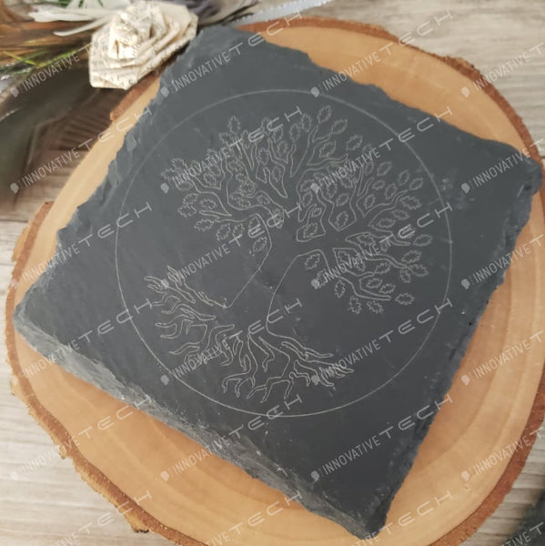Tree Of Life Coasters In Leather Cork Or Slate