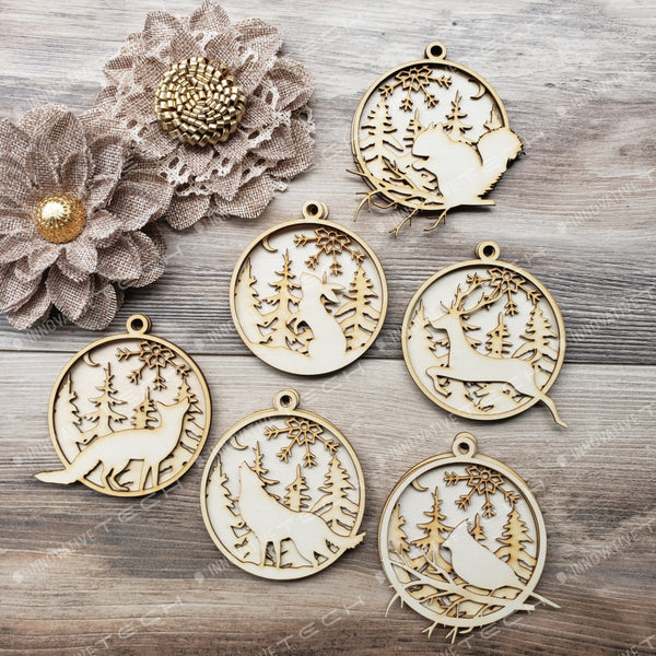 Woodland Creatures Ornaments Full Set (One Of Each)