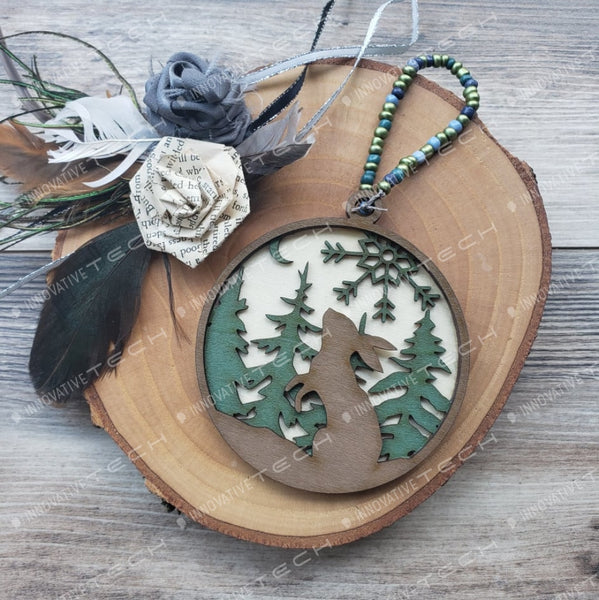 Woodland Creatures Ornaments Rabbit- Natural Background