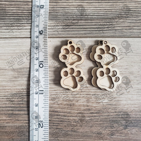 Double Layered Pawprint Earrings