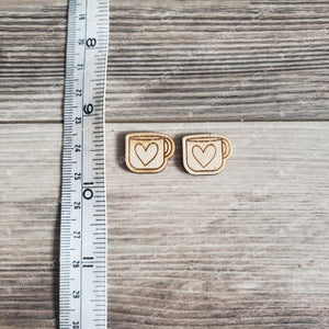 Heart Mug Stud Earrings