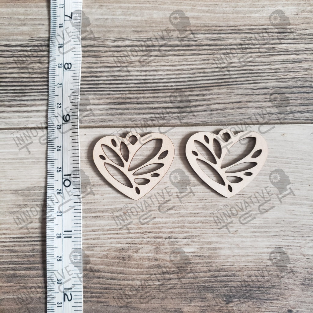 Leaf Cutout Heart Earrings