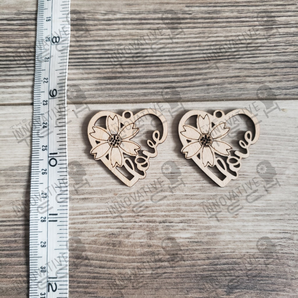 Love Floral Heart Earrings